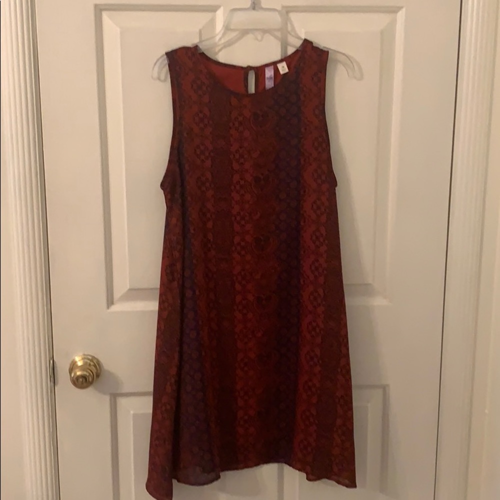 Red and Navy Francescas dress. Buttons on back